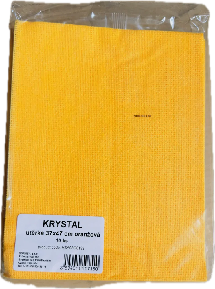 KRYSTAL Utěrka 37x47cm; oranžová, 10ks