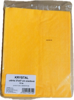 KRYSTAL Utěrka 37x47cm; oranžová, 10ks